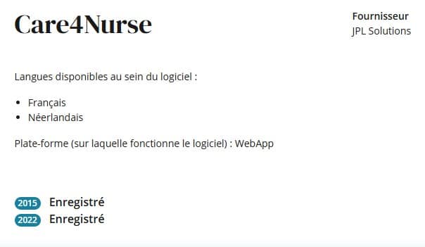 Care4Nurse enregistré