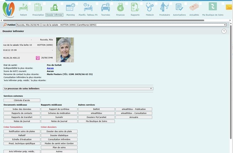 Care4Nurse dossier infirmier exemple